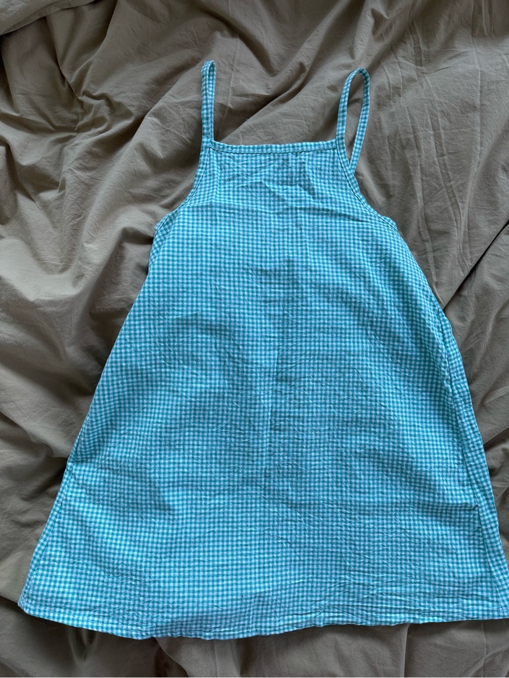 Kindly Dress, green checker - 5t